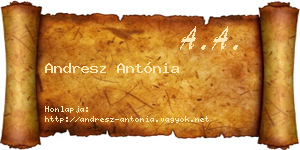 Andresz Antónia névjegykártya